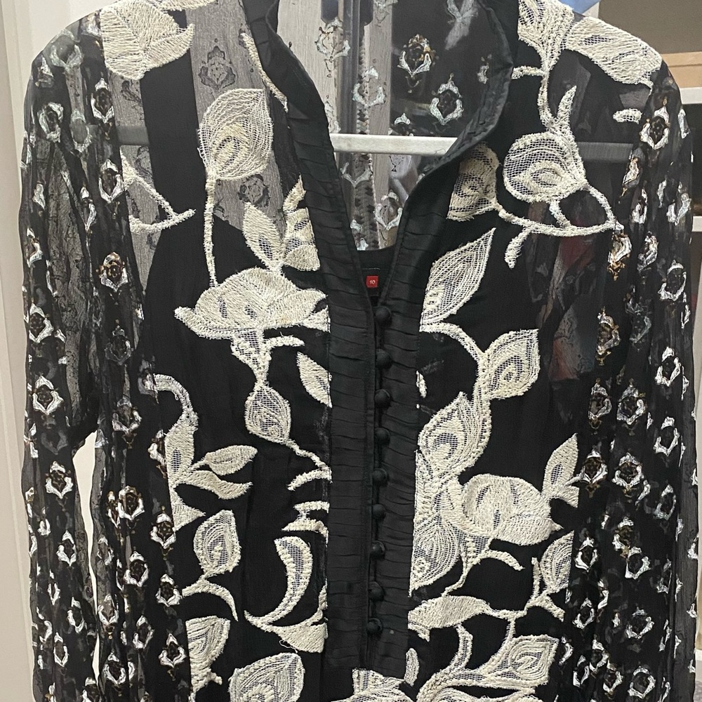 Eid outfit. Two pcs. Kurta and slip. Black medium